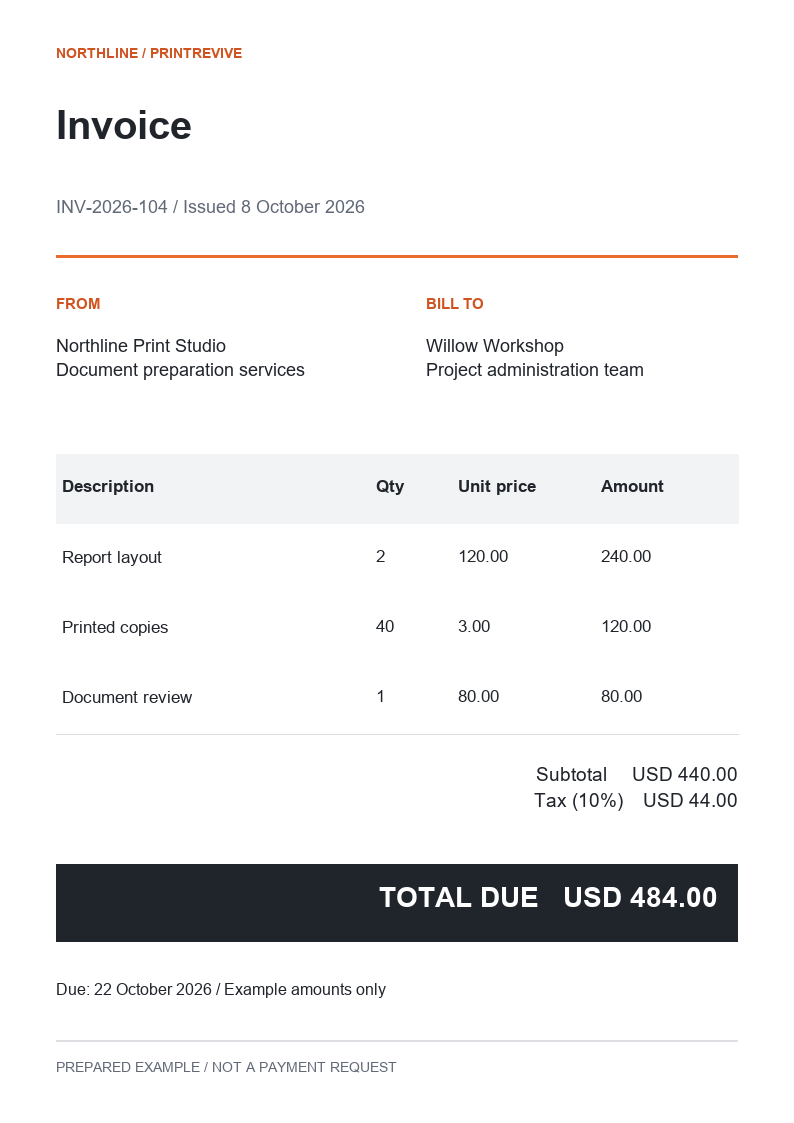 Invoice · Restored